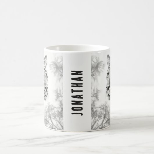 Afrikaanse Leopard Pencil Drawing Koffiemok (Center)