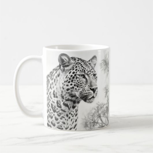 Afrikaanse Leopard Pencil Drawing Koffiemok (Links)