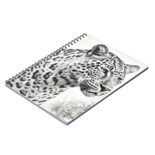 Afrikaanse Leopard Pencil Drawing Notitieboek (Linkerzijde)