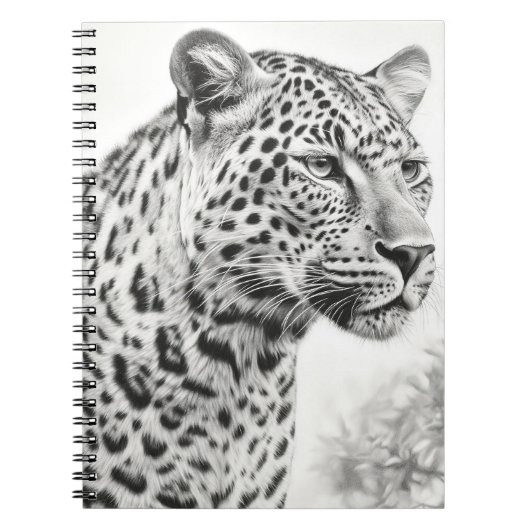 Afrikaanse Leopard Pencil Drawing Notitieboek (Voorkant)