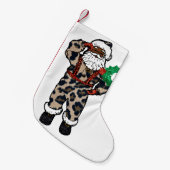 afrikaanse leopard santa claus stocker kleine kerstsok (Voorkant (Hangend))