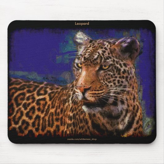 Afrikaanse Leopard Wildlife Art Mousepad Muismat (Voorkant)