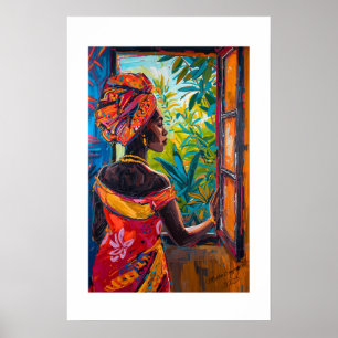 Afrikaanse levendige abstracte kunstprint poster