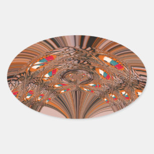 Afrikaanse Lichtblonde Kaleidoscoop Art Print Desi Ovale Sticker