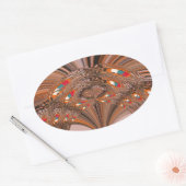 Afrikaanse Lichtblonde Kaleidoscoop Art Print Desi Ovale Sticker (Envelop)