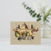 Afrikaanse Lijst van wilde dieren Elephant Splash Briefkaart (Staand voorkant)