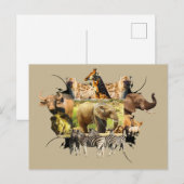 Afrikaanse Lijst van wilde dieren Elephant Splash Briefkaart (Voorkant / Achterkant)