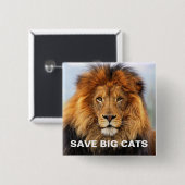 Afrikaanse lion 1 vierkante button 5,1 cm (Voorkant /achterkant)