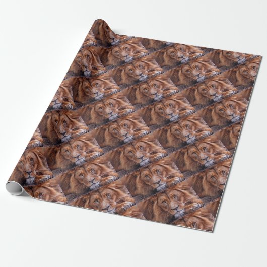 Afrikaanse lion cadeaupapier (Uitgerold)