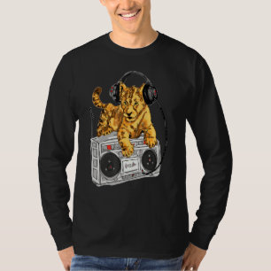 Afrikaanse lion cub boombox blaster Hop-hak-door-z T-shirt