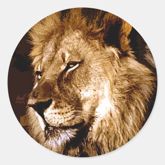 Afrikaanse lion ronde sticker (Voorkant)