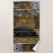 Afrikaanse luipaard in beweging strandlaken (Voorkant)