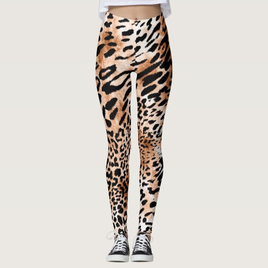 Afrikaanse luipaard print naadloos leggings (Voorkant)