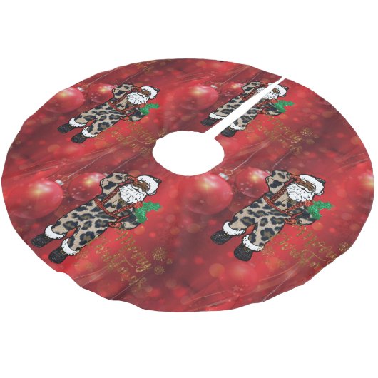 Afrikaanse luipaard santa kerstboom rok (Gekanteld)