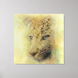  Afrikaanse Luipaard Wildlife Waterverf Portret  Canvas Afdruk
