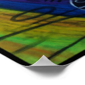 Afrikaanse maan in digitaal water poster (Hoek)