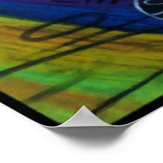 Afrikaanse maan in digitaal water poster (Hoek)