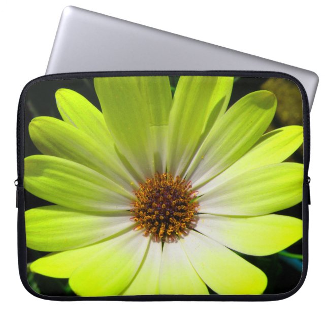 Afrikaanse Madelief Fluorescerend Gele Laptop Tas (Voorkant)