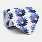 Afrikaanse Madelief Glanzend Blauw Stropdas (Opgerold)