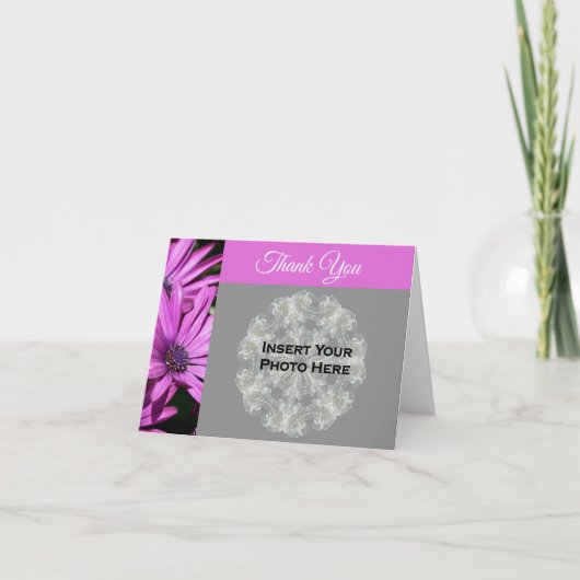 Afrikaanse madeliefjes bloem bruiloft foto bedankkaart (Voorkant)