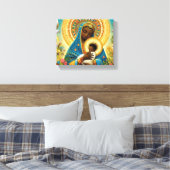 Afrikaanse Madonna en kind Canvas Afdruk (Insitu (Slaapkamer))