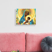 Afrikaanse Madonna en kind Canvas Afdruk (Insitu (Woonkamer))