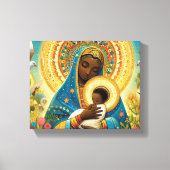Afrikaanse Madonna en kind Canvas Afdruk (Voorkant)