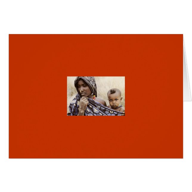 Afrikaanse mama met Nose Ring en Baby (Voorkant Horizontaal)