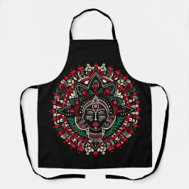 Afrikaanse Mandala-kunst Zwarte Vrouw Portret Scho Schort