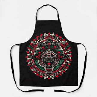 Afrikaanse Mandala-kunst Zwarte Vrouw Portret Scho Schort