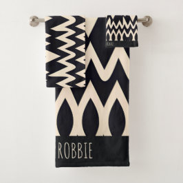 afrikaanse marokko golven geometrisch goud patroon bad handdoek