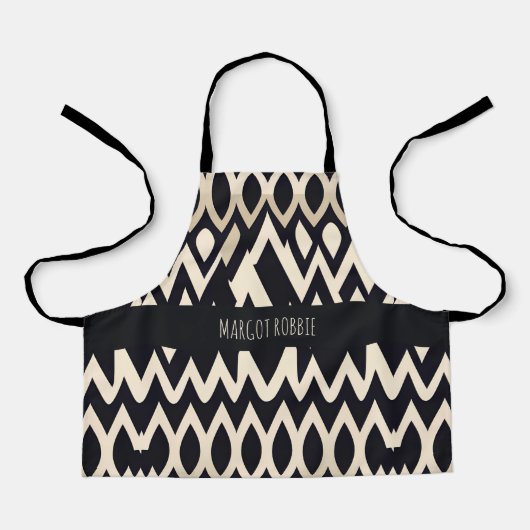 afrikaanse marokko golven geometrisch goud patroon schort (Voorkant)