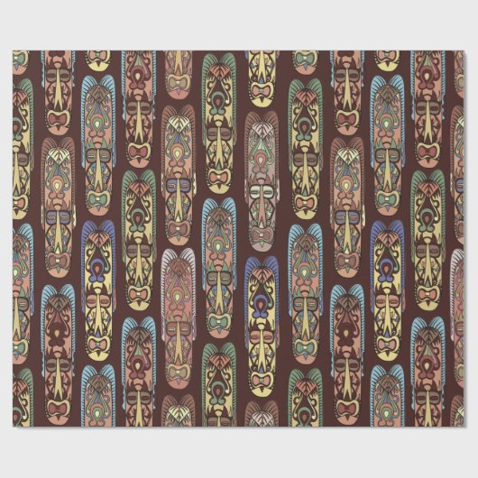 Afrikaanse maskers cadeaupapier (Vlak)