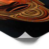 Afrikaanse maskers in sinaasappel en turquoise bla poster (Hoek)