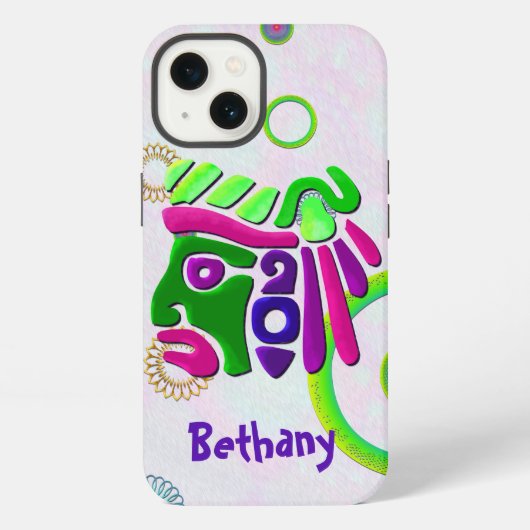 Afrikaanse maskers met 3D Celestial PERSONALIZED iPhone Hoesje (Achterkant)