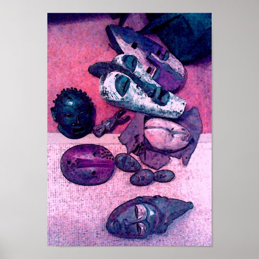 Afrikaanse maskers poster (Voorkant)