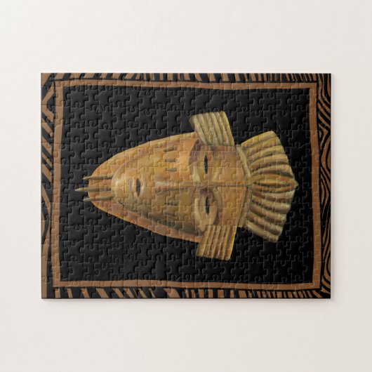 Afrikaanse maskerschildering door Chariklia Zarris Legpuzzel (Horizontaal)