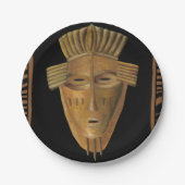 Afrikaanse maskerschildering door Chariklia Zarris Papieren Bordje (Voorkant)