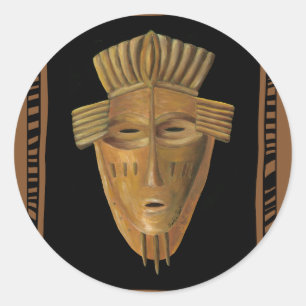 Afrikaanse maskerschildering door Chariklia Zarris Ronde Sticker