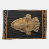 Afrikaanse maskerschildering door Chariklia Zarris Theedoek (Horizontaal)