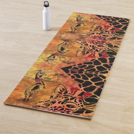 Afrikaanse Meisje en Giraffe Yoga Mat (In situ)
