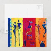 Afrikaanse mensen maken kunst in hun levensfasen briefkaart (Voorkant / Achterkant)