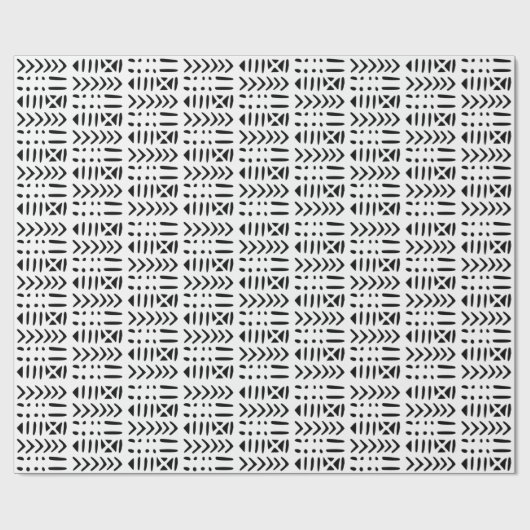 Afrikaanse modder MC3 zwart op wit Cadeaupapier (Vlak)