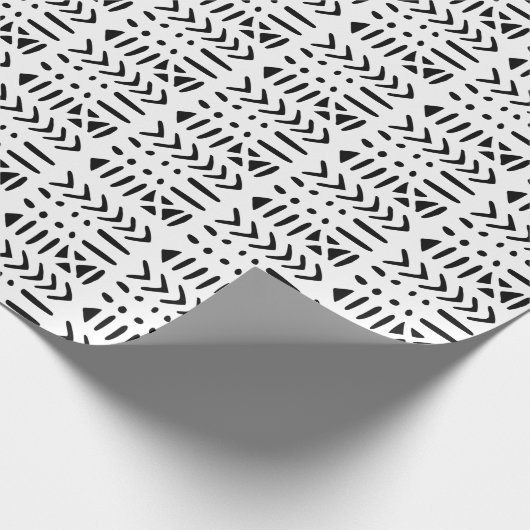 Afrikaanse modder MC3 zwart op wit Cadeaupapier (Hoek)