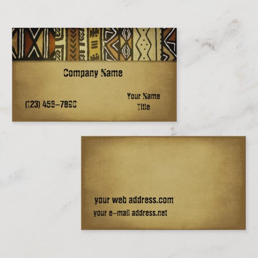 Afrikaanse modder Visitekaartje (Voorkant / Achterkant)