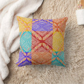 Afrikaanse modderdoek geïnspireerd | Colorful Boho Kussen (Deken)