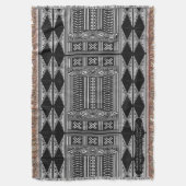 Afrikaanse modderdoek geïnspireerd geometrisch pat deken (Voorkant Verticaal)