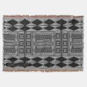 Afrikaanse modderdoek geïnspireerd geometrisch pat deken (Voorkant)