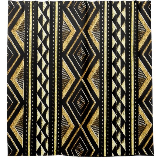 Afrikaanse modderdoek geometrisch douchegordijn (Voorkant)