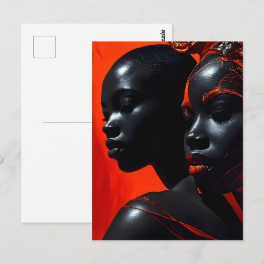 Afrikaanse mode kunst briefkaart (Voorkant / Achterkant)